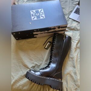 BRAND NEW: TUK knee high double decker boots